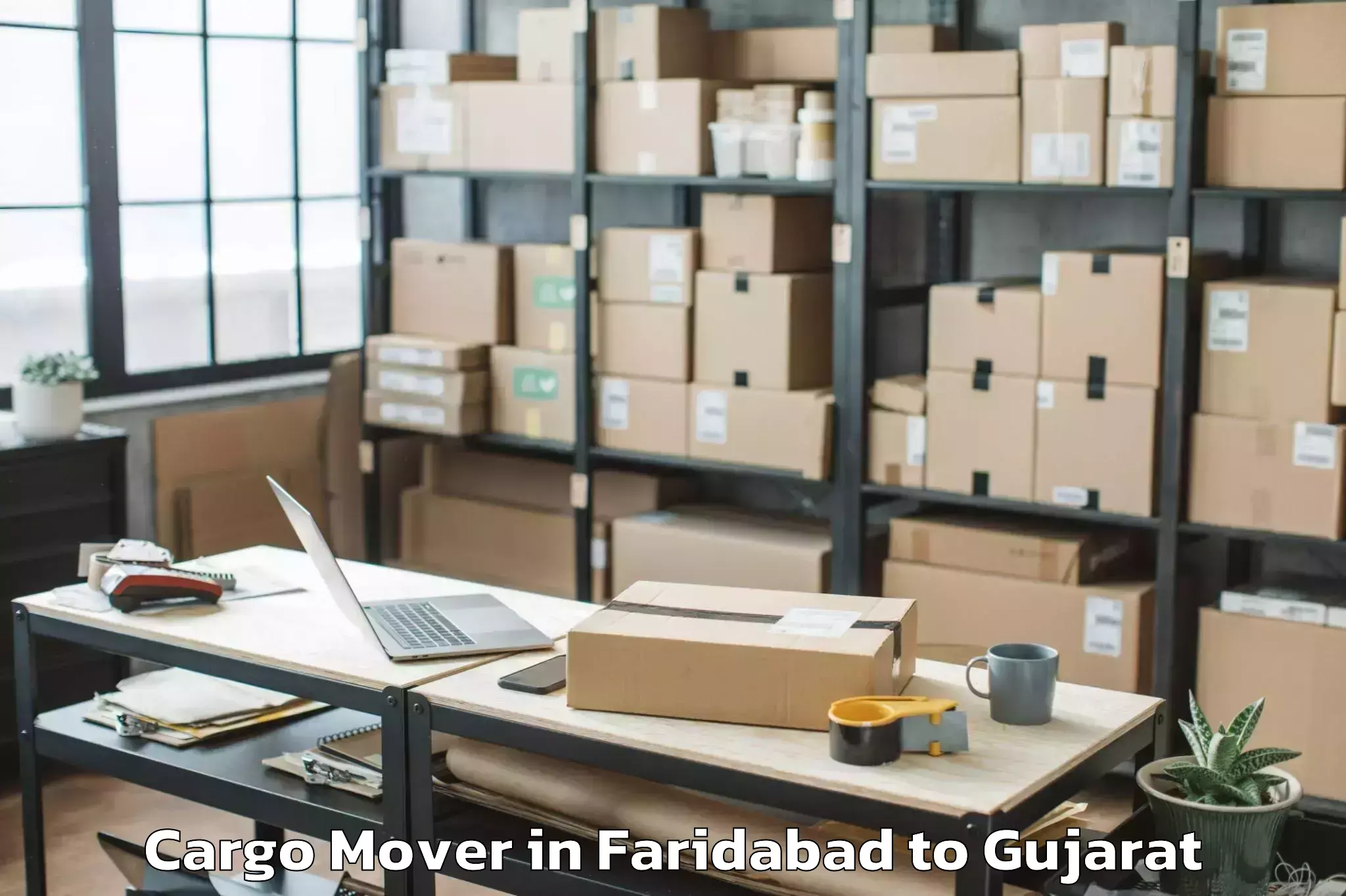 Quality Faridabad to Kadi Sarva Vishwavidyalaya Gan Cargo Mover